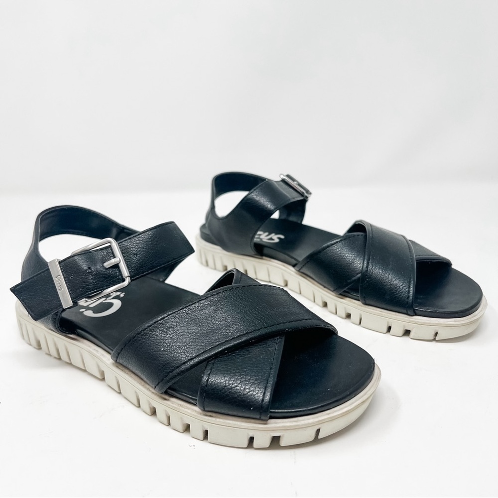 Circus Sam Edelman Size 6.5 Narcissa Black Double Strap Buckle Sandals